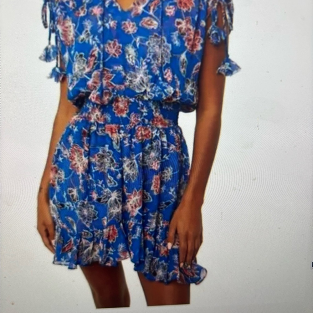 Misa Los Angeles Blue Ruffled Smocked Sundress